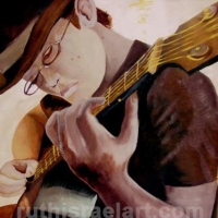 www.RuthIsraelArt.com-Painting-Blues-Guitar